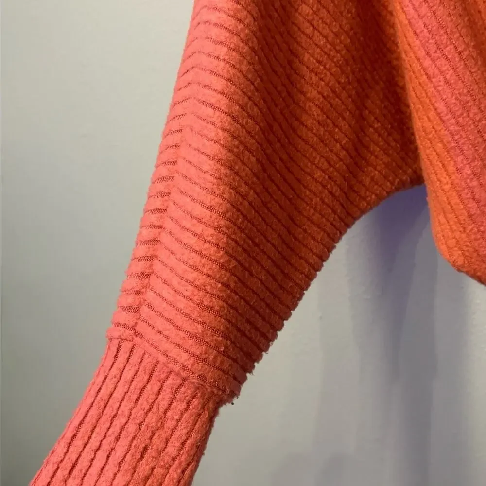 Tresics Women’s Muted Coral Ribbed Open-Front Cardigan Size Small - Picture 3 of 8